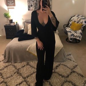 Mid sleeved black romper